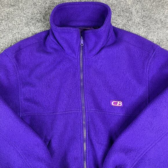 CB Sports Fleece Jacket Womens Size XL Purple Full Zip Retro Outdoor Warm Style - Picture 1 of 7